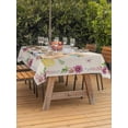 thumbnail image 2 of Spring Easter Outdoor Tablecloth - 52x70 Inch Rectangle Dining Table Cover, Watercolor Flowers Cute Rabbits Eggs Leaf Beige Waterproof Outdoor Table Cloth with Umbrella Hole & Zipper for Picnic/Patio, 2 of 7