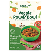 Sprout Organics Toddler Food, Organic Veggie Power Bowl Toddler Meal, 5 oz Tray