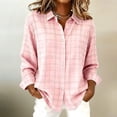 thumbnail image 5 of Luivaraty Womens Flannel Plaid Shirts Long Sleeve Blouse Soft Fashion Casual Button Down Lapel Outwear Tops,S-2XL, 5 of 6