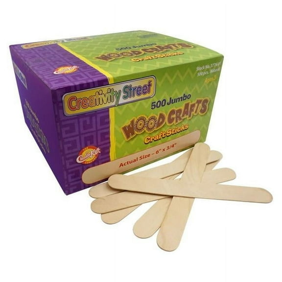 Pacon  Natural Creativity Street Jumbo Craft Sticks - 500 Piece - Pack of 2