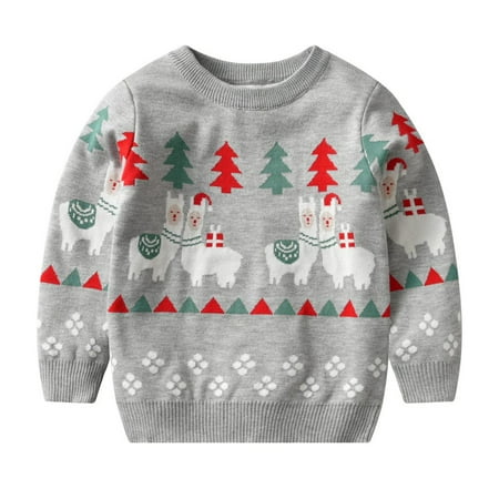 

BULLPIANO Baby Toddler Boys Girls Sweater Knit Christmas Sweatshirt Little Kids Pullover Cotton Winter Warm Tops Coat Clothes