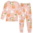 thumbnail image 2 of Dailycode Cotton Pajama Set Snug Fit Long Sleeve Top and Pants for 18M-8Y Peach Leaf Rabbit, 2 of 7