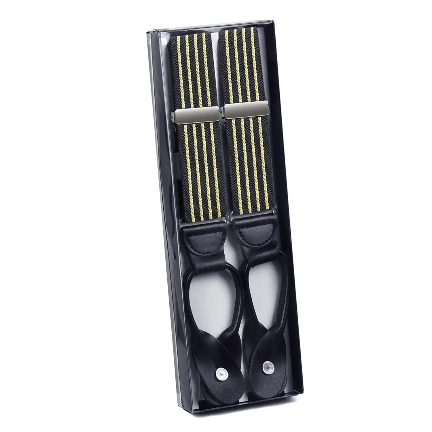 Hold'em 1 ¼ Fancy Stripes Solid Suspenders for Men Y-Back - Summit Stripe Brown