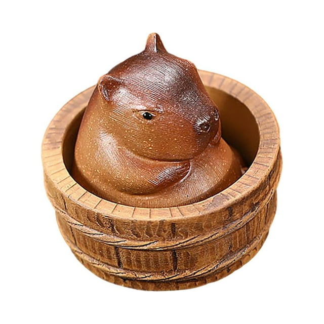 Figura de mascota de té en miniatura de capibara de arcilla, recuerdo, estatua de animal pequeño, decorativa, linda Grande