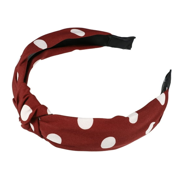 Vocoste Polka Dot Headbands Knotted Headbands for Women Knot Elastic Hair Hoop Red