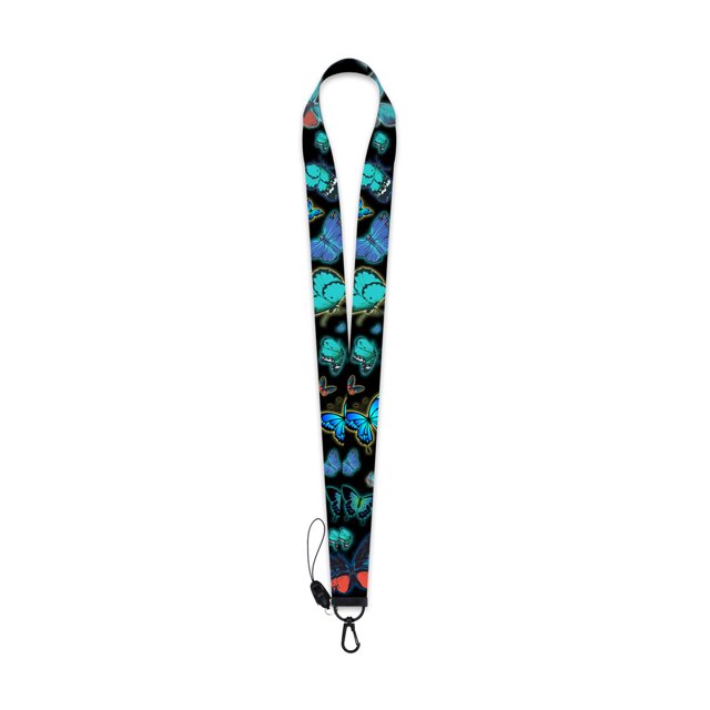 Qarigey Correa mariposas Partysu portátil colorido desmontable cordón ligero a prueba de suciedad Catton Novel Key teléfono móvil Accesorios de disfraces Negro, negro 45.0*5.0 Qarigey AP014182-01