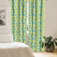 thumbnail image 2 of Ambesonne Melon Window Curtains, Abstract Halved Watermelons, Each 28" W x 95" L, Mustard Cadet Blue, 2 of 4