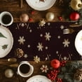 thumbnail image 2 of Merry Christmas Cotton Linen Table Runner for Dining Kitchen, Retro Red Ball Xmas Snowflakes New Year Wedding Outdoor Party Tablerunners Decoration, Dresser Scarf Coffee Tablecloth Runners 16"x72", 2 of 9