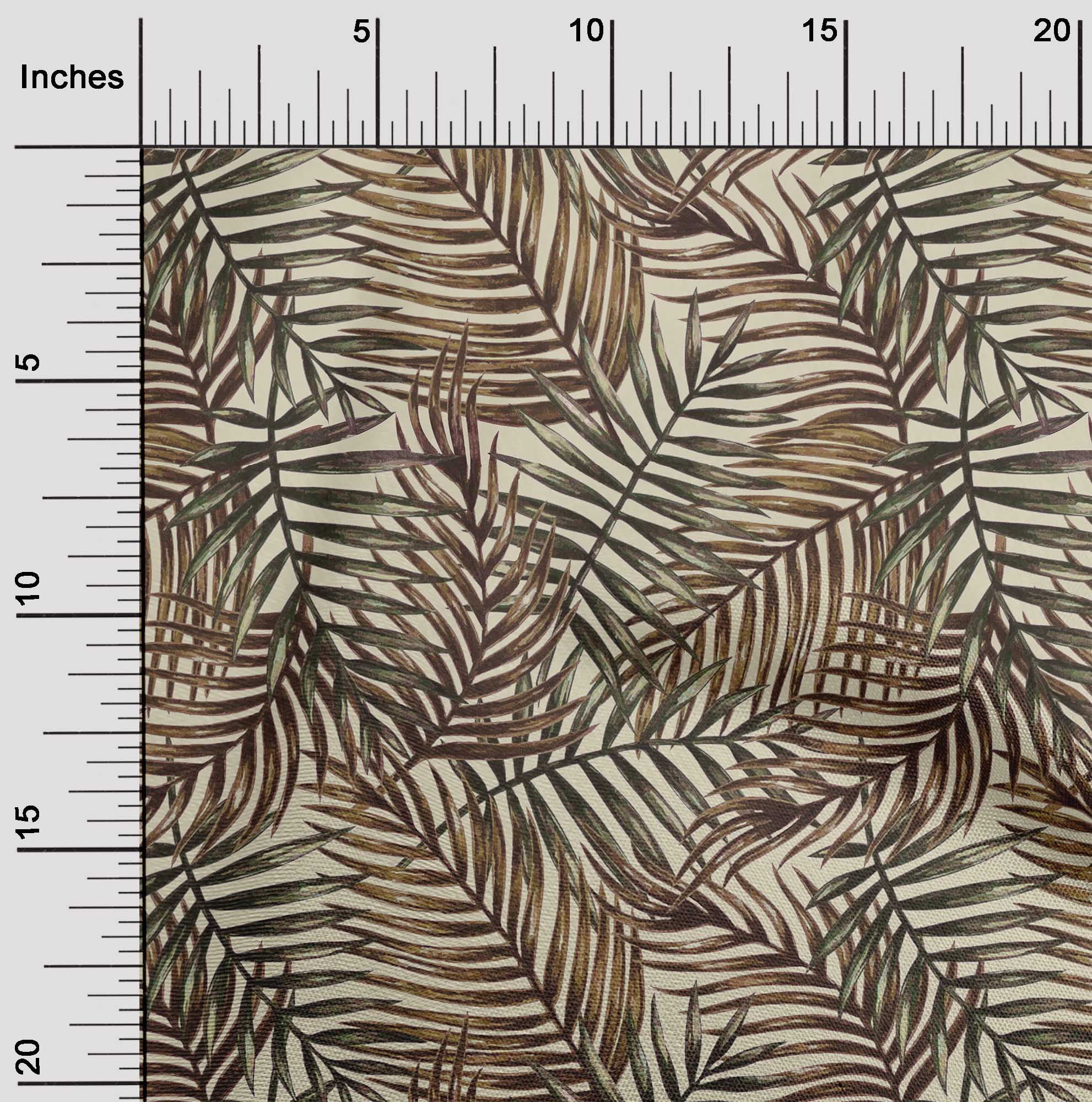 oneOone Cotton Flex Brown Fabric Leaves Sewing Material Print Fabric By The Yard 40 Inch Wide