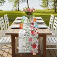 thumbnail image 4 of Table Runners 70 Inches Long Dress Scarves, Pink Spring Floral Farmhouse Coffee/Dining/Kitchen Table Decor, Holiday Table Runner, Weeping Romantic Flowers Wooden 13x70 Inch, 4 of 9