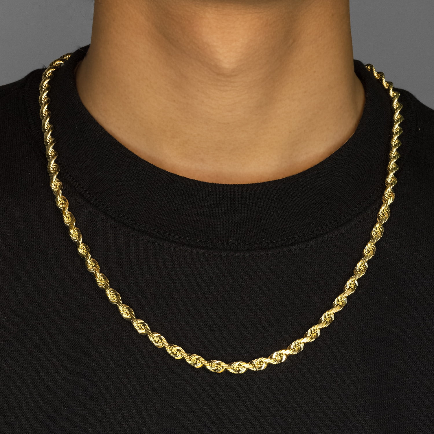 10K Yellow Gold Solid Diamond Cut Rope 