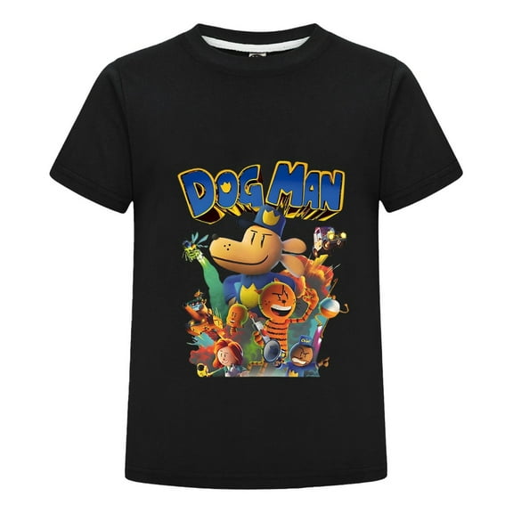 Dog Man Fire Squad Graphic Shirt for Kids – Boys Girls T-Shirt Tee Top with Bold Heroic Print