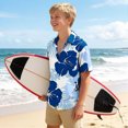 thumbnail image 6 of Tdoqot Boys Hawaiian Shirts with Pocket- Button Down Print Tropical Short Sleeve Kids Beach Shirts Multicolor Size 4, 6 of 8