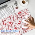 thumbnail image 4 of Long Mouse Pads for Desk,Red Christmas Snowman Pattern Desk Mats on Top Of Desks, Desk Mouse Pad Extra Large with 3mm Non-Slip Base and Stitched Edge for Gaming,Office,Work,Home 31.5x11.8in, 4 of 5