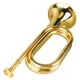 thumbnail image 2 of Trompeta de estilo militar con llave en C, de latón, fácil de tocar, con boquilla para principiantes, regalo dorado, 2 of 14