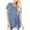 Blue, variant on Sentmoon Womens Button Shirts Print Crew Neck Short Sleeve Tops Comfy Casual Basic Plus Size Summer Tops For Women 2025 Up to 40% Off