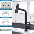 thumbnail image 2 of Black Waterfall Kitchen Faucet, Kitchen Mixer Tap with Pull-Out Sprayer and 3 Flow Settings, 360 Rotating Retractable Kitchen Sink Faucet in Brushed N, 2 of 5