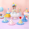 thumbnail image 5 of 12 Pack Mini Party Hats for Stuffed Animals, Mini Hats with Pom Poms Dog Birthday Party Costume for Dolls Dog Cat Pet Birthday Decoration, 5 of 5