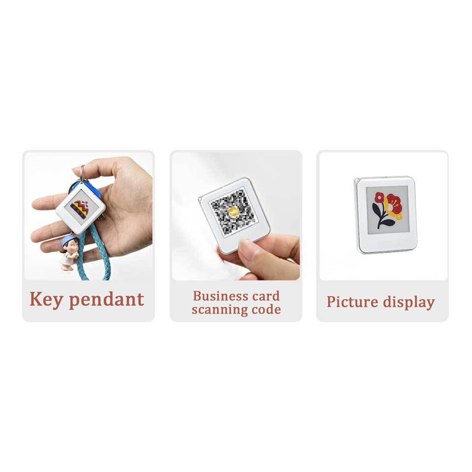 1.54 Inch NFC E-Ink Display Tag - Battery-Free Electronic Paper Screen, Rewritable Smart Label with Yellow Black White Red Colors, Compatible with NFC Enabled Smartphones