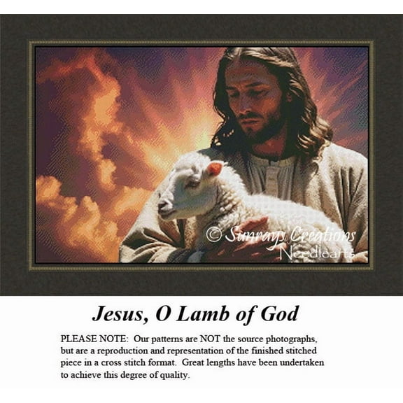 Religious Cross Stitch Pattern | Jesus, O Lamb of God (Pattern Only, You Provide The Floss and Fabric)