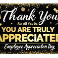 thumbnail image 4 of LUUFILx Black Background Banner with Gold Glitter Elements Thank You Message Employee Appreciation Day, 4 of 8