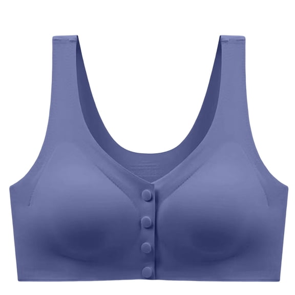 HIJDVDY Wireless Front Closure Bra for Women Seamless Solid Color Wide Adjustable Straps Breathable Comfortable Everyday Wear