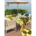 thumbnail image 5 of Outdoor Tablecloth with Umbrella Hole for Patio/Picnic/Party/Camping, Yellow Black Flowers Waterproof Table Cloth Rectangle Table Cover Washable, Modern Abstract Blooms Floral (60"x 84"), 5 of 8