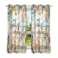 thumbnail image 6 of Yayeee Window Curtains Light Filtering 63"x42" Grommet Panel Pair Home Living Room Decor, Whimsical Leaves, 6 of 7