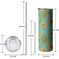 thumbnail image 5 of 20oz Blue Sunflower Polka Dot Pattern Skinny Tumblers Stainless Steel Tumbler with Lid and Straw,Vacuum Insulated Double Wall Travel Tumbler Cups with Cleaning Brush for Coffee,Tea, 5 of 6