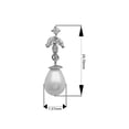 thumbnail image 3 of White Round Pearl Stone Leaf Design Dangle Earrings With White CZ 925 Sterling Silver, 3 of 4