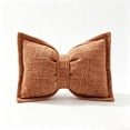 thumbnail image 2 of Bow Pillow 11.8 X 19.7 in Chenille Waist Cushion Vintage Texture Scandinavian Decorative Throw Pillow for Sofa Bed Living Room Bedroom Home Decor, Soft Lumbar Support, Home Decoration Pillow, Red, 2 of 6