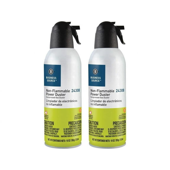 Business Source Nonflammable Power Duster For Computer Equipment - 10 oz - Non-flammable, Ozone-safeCan - 2 / Pack - Multi