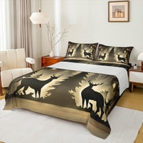 Manfei Xmas Reindeer Print Bed Sheets for Kids, Dreamy Christmas Tree King Sheets, Happy New Year Sheet Set, Lightweight Room Decor, 4 Pieces