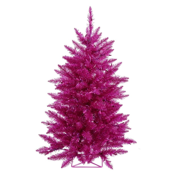 Vickerman 3' Fuchsia Artificial Christmas Tree with 70 Purple LED
