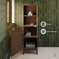 thumbnail image 4 of Cascade 17 x 17 x 60 Freestanding Linen Cabinet in Brown Oak, 4 of 11