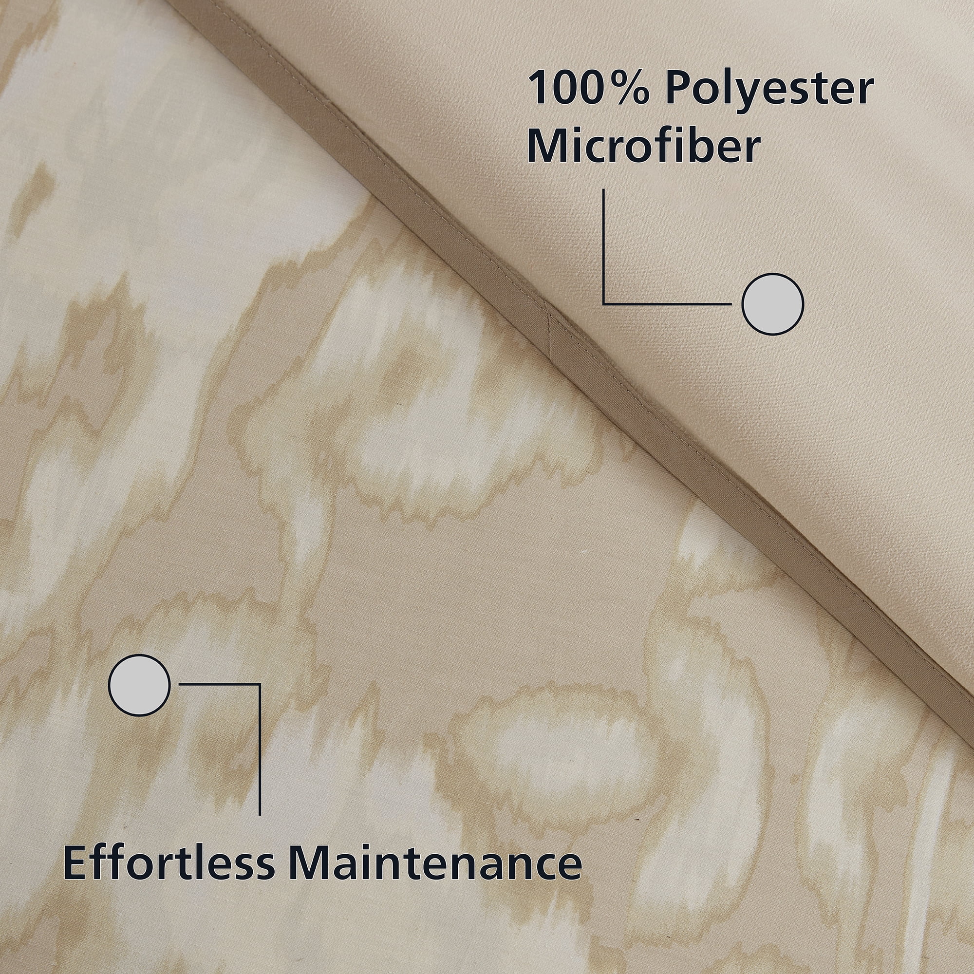 Mainstays Blurred Rose 3-Piece Beige Comforter Set, King