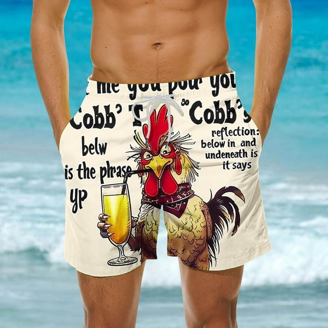 Pantalones cortos de playa holgados de verano para hombre, con bolsillos, para nadar.