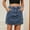 Blue, variant on Spring Saving GaThRRgYP Low Waist Denim Skirt for Women,Women's Elastic Waist Workwear Pocket Denim Short Skirt Half Skirt