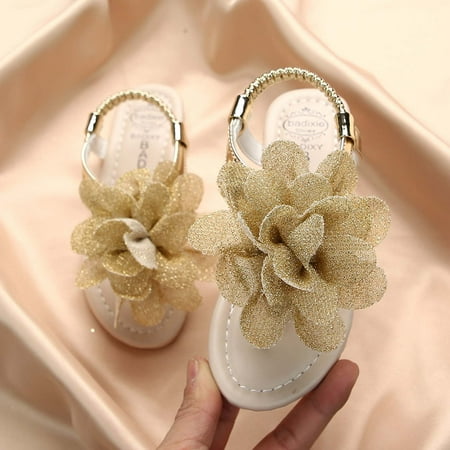 

TRIHIY Summer Girls Flowers Baby Fashion Soft Bottom Student Sandals And Slippers