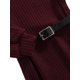 thumbnail image 5 of Niños Niñas Vestido de suéter de punto Manga larga Acanalado Cuello alto Ropa de color sólido Cinturón de cintura Otoño Invierno XBTCLXEBCO Vino Rojo, 4-5 años, 5 of 6
