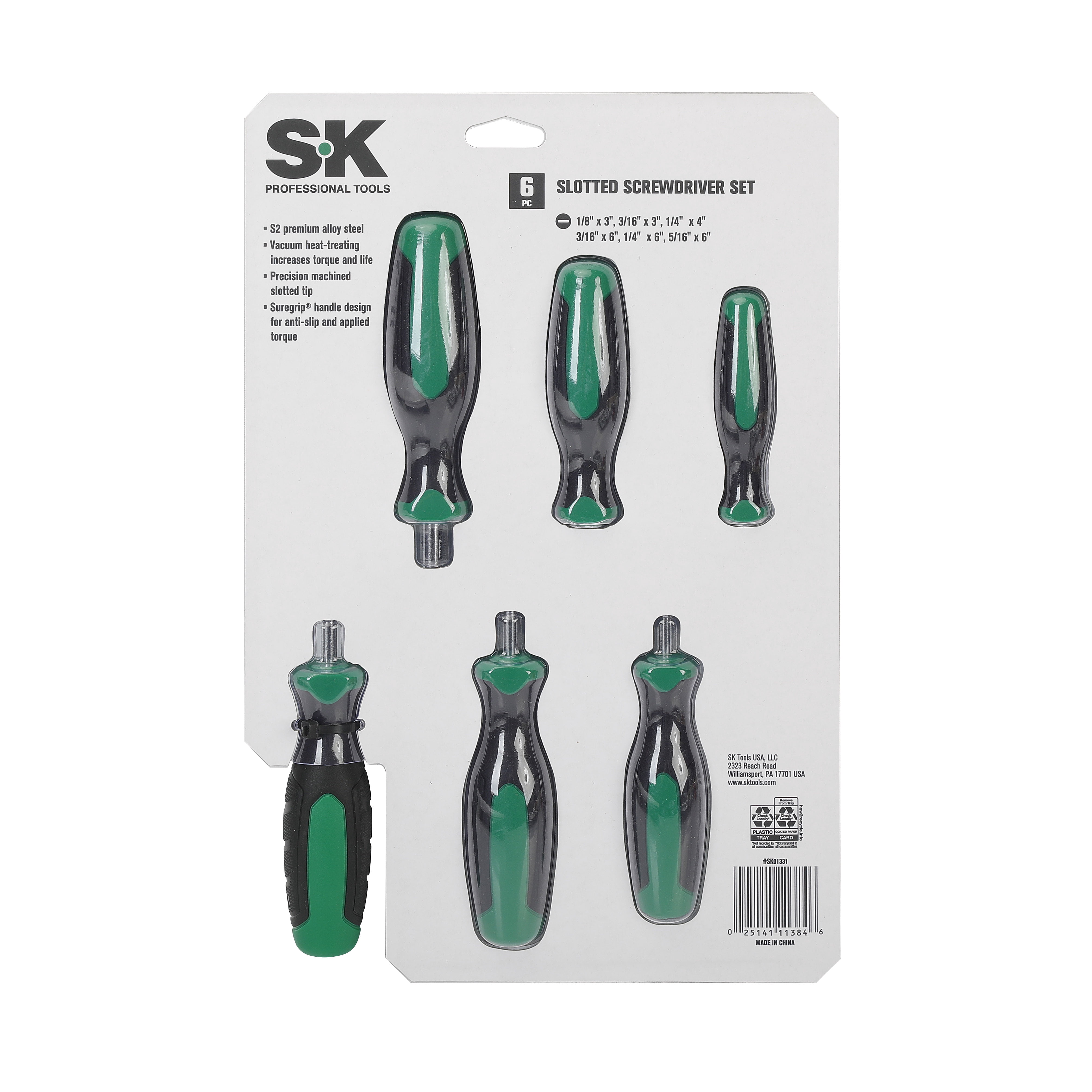 SK Steel Slotted Screwdriver Set, 6 Piece