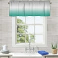 thumbnail image 4 of Ombre Valance for Windows,Green Gray Rod Pocket Window Treatments 1 Panel Short Curtains for Kitchen Bathroom Bedroom,54 x 18 Inch, 4 of 6