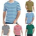 thumbnail image 6 of Men Striped Sailor T Shirt Summer Loose O Neck Top Casual Short Sleeve Tee Sport, 6 of 11