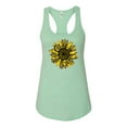 thumbnail image 2 of Wild Bobby, Artsy Cheetah Leopard Print Sunflower, Fashion, Women Racerback Tank Top, Mint, Small, 2 of 3
