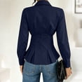thumbnail image 6 of Hurxie Waist Tops for Women Wrap Top Fitted Button Down Shirt Wrap Top Long Sleeve Blouse Casual Outfits, 6 of 7