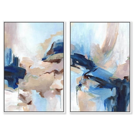 Colors of Idylle Set Canvas Set of 2 Trendy Art Prints by Art Remedy White Frame 24 x 36