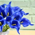 thumbnail image 4 of Morttic 20pcs Artificial Calla Lily Silk Flowers 13.4" for Home Kitchen Wedding Table Decoration (Royal Blue), 4 of 9