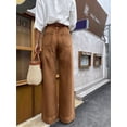 thumbnail image 7 of Women's High Waisted Wide Leg Jeans Caramel Brown Baggy Denim Pants Casual Trousers, 7 of 7