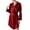Wine, variant on FAIWAD Women's Satin Robes Long Sleeve Lapel Bathrobe Comfy V Neck Nightgown with Belt