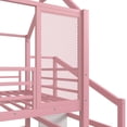 thumbnail image 6 of Harper & Bright Designs Full Size House Loft Bed with Slide and Stairs, Metal Loft Bed Frame with Storage Shelves and Roof for Boys and Girls, Pink, 6 of 10